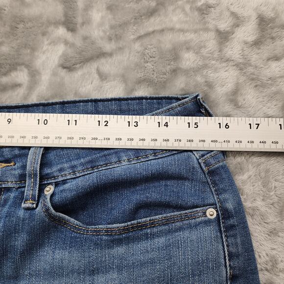 Levi Strauss Signature Jeans Womens 10 Blue Mid Rise Capri Cuffed Hem Stretch - Picture 10 of 14